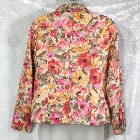 Coldwater Creek floral print coat jacket blazer - Picture 9 of 11